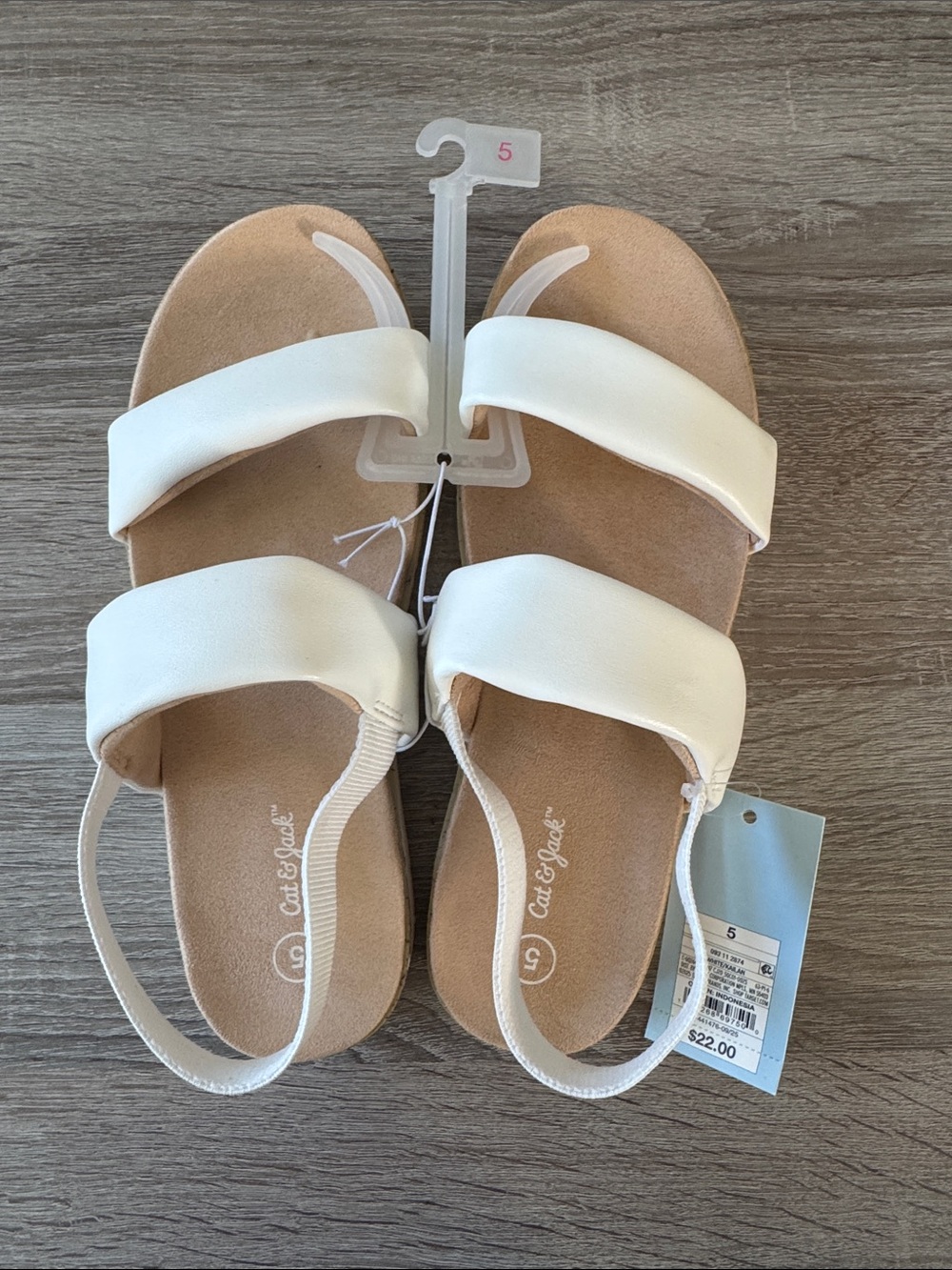 Kids' Kailan Foodbed Sandals, Cat & Jack, White